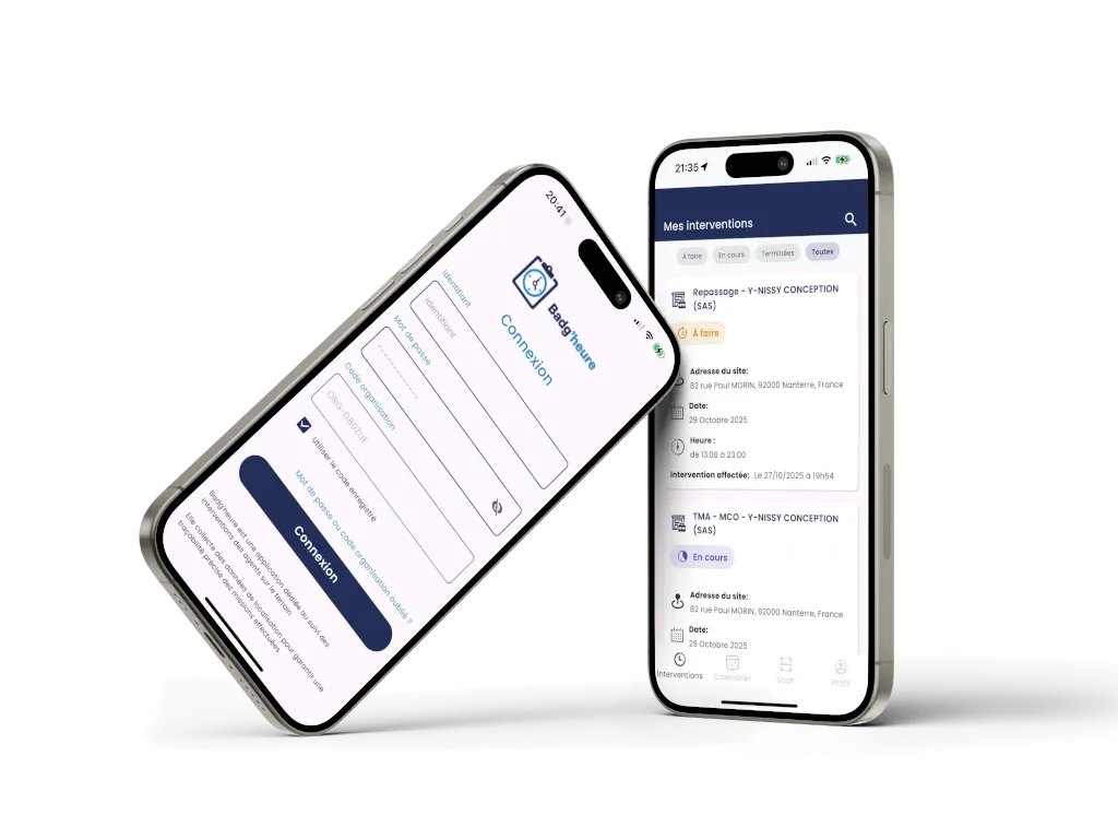 L’application Badg’heure sur smartphone